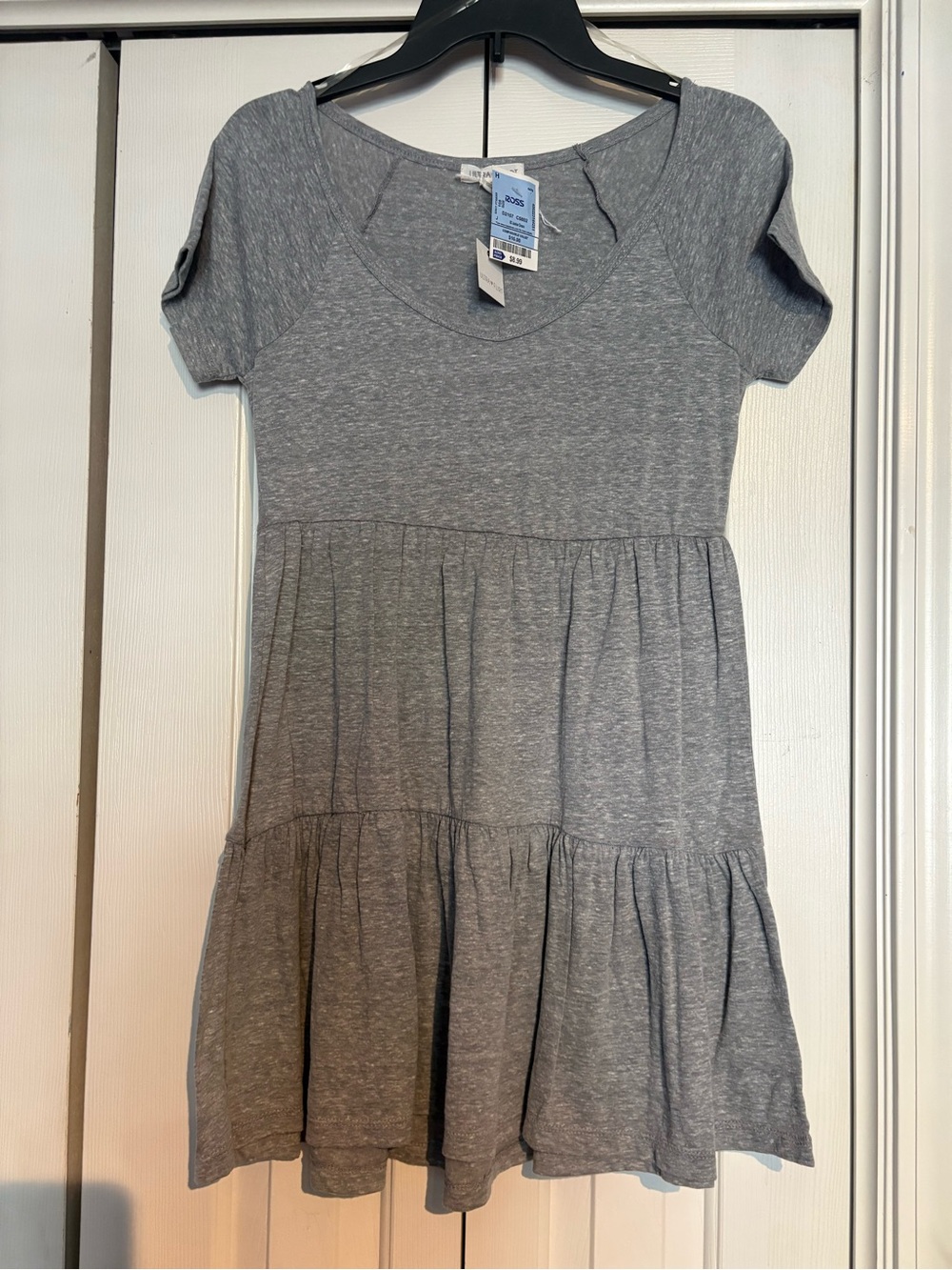 Ultra Flirt Light Gray Scoop Neck Knit Top